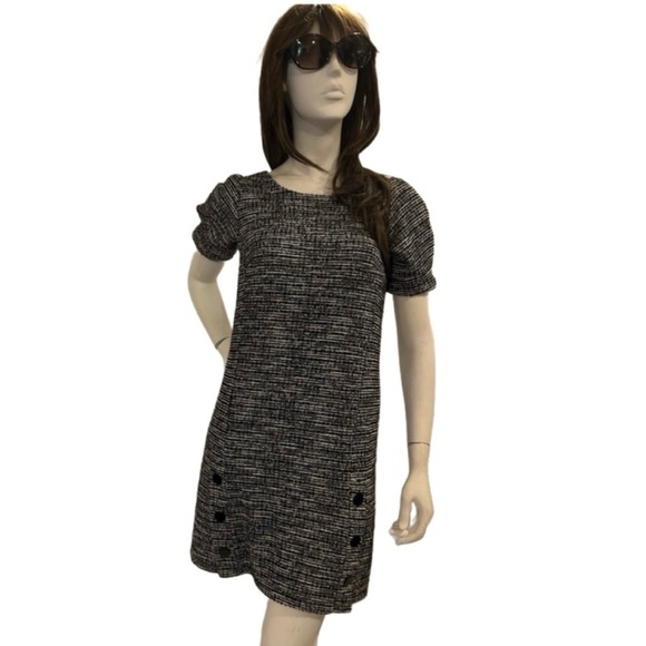 LOFT Tweed Buttoned Shift Dress - Picture 1 of 3